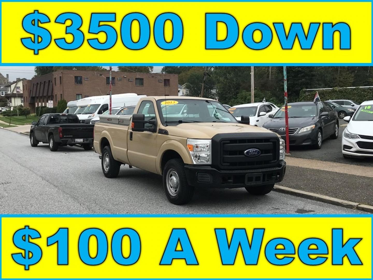 2013 Tan /Gray Ford F-250 SD XL 2WD (1FTBF2A60DE) with an 6.2L V8 OHV 16V engine, 6-Speed Automatic transmission, located at 577 Chester Pike, Prospect Park, PA, 19076, (610) 237-1015, 39.886154, -75.302338 - Photo#0